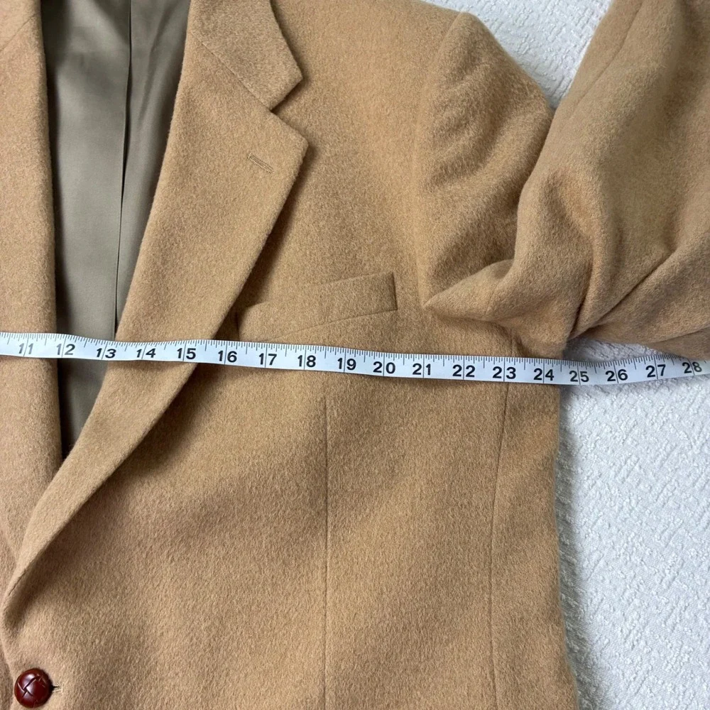 Vintage Evan-Picone 100% Camel Hair Blazer 46R Tan Two Button Sport Coat Foleys